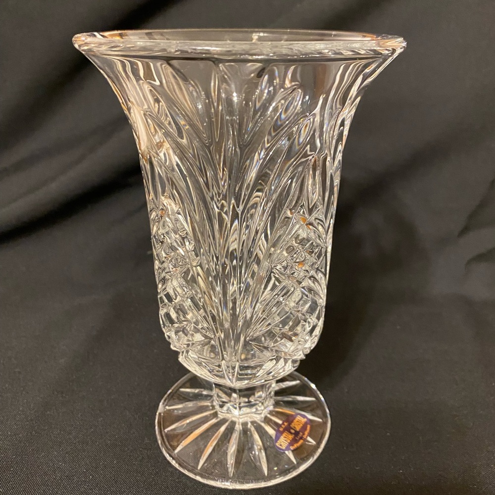 Vintage 1980’ Hand Cut Crystal Vase
